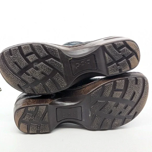 BOC Bern Concept Black Faux Snakeskin Mule Clogs Women's Size 7M Comfort Shoes - Picture 11 of 16